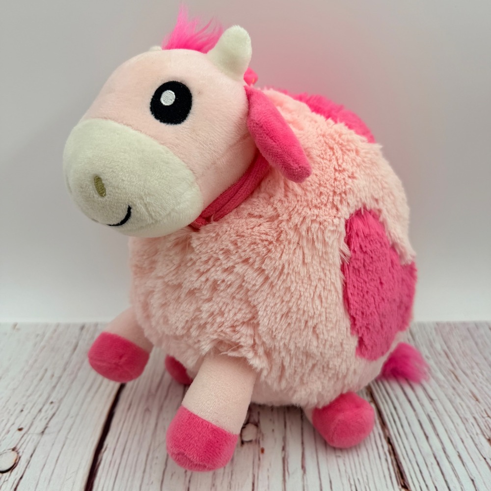 Squishable Mini Strawberry Cow Plush Pink Heart Spots 2021 Stuffed Animal 9 inch